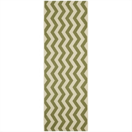 Safavieh 2 Ft. -4 In. X 6 Ft. -7 In. Runner Indoor-Outdoor Courtyard- Green And Beige- Machine Made Rug CY6245-244-27